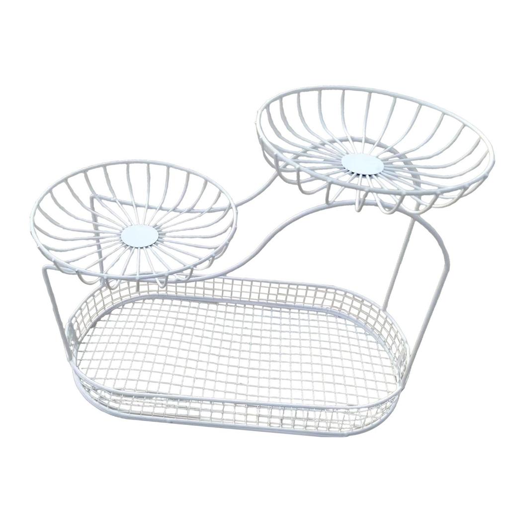 3 Tier Fruit Basket Metal Storage Stand Vegetable Holder Countertop Organizer Basket for Kitchen Dining Room