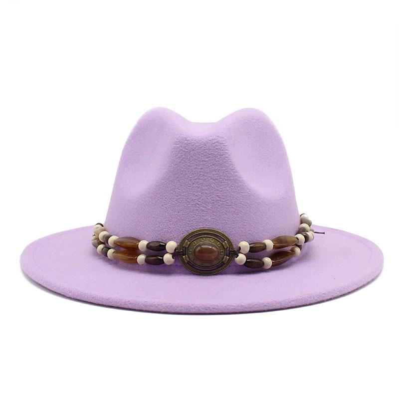 Big Eaves Wool Jazz Top Hat Women'S Casual Big Edge Felt Hat Men'S Jazz Hat 9.5Cm