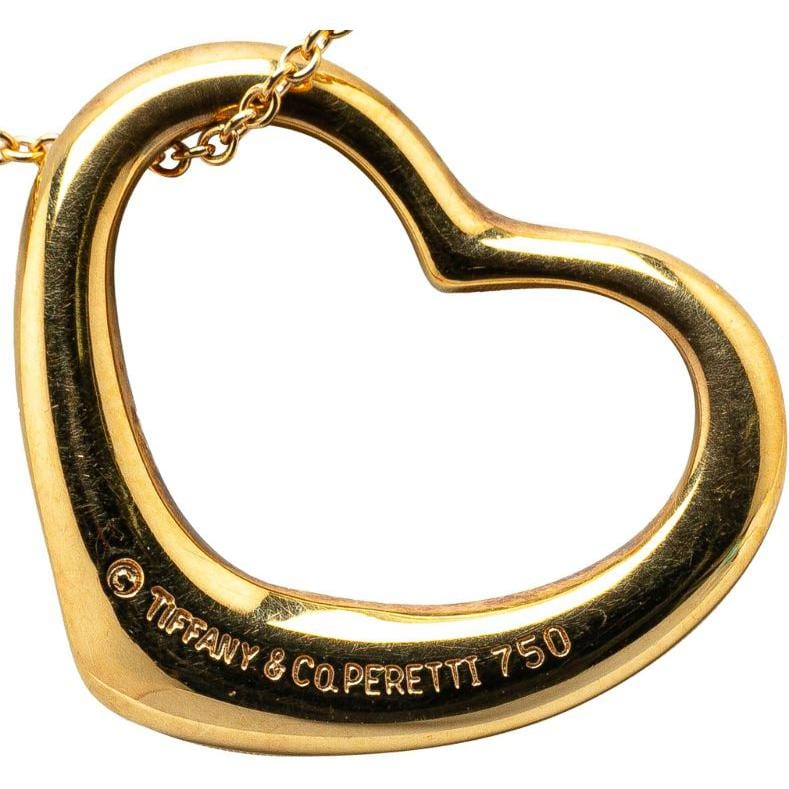 TIFFANY & CO. Pre Owned 2000 2024 Elsa Peretti 18K Yellow Open Heart Pendant Necklace O69HLY8VCMIRQ2LF
