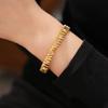 Gold Layered Zircon Buckle Stainless Steel Bracelet – Chic, Versatile Luxury Jewelry for Women