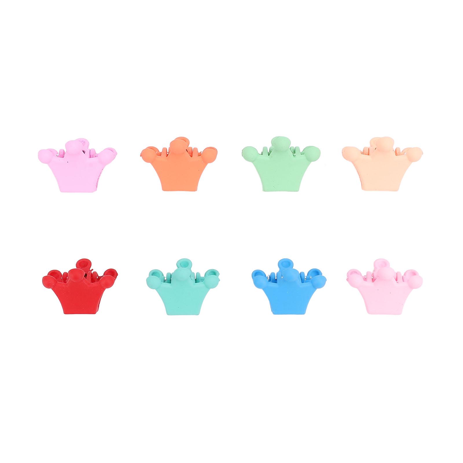 

100 шт. маленькие заколки-краб в форме короны для женщин и девочек, милые матовые, цветные, с сильной фиксацией, крошечные волосы