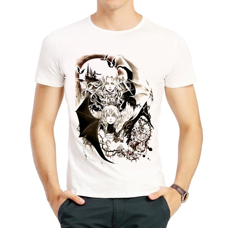 

Футболка Castlevania, модная мужская футболка белого цвета с коротким рукавом, футболка Castlevania, футболки S белый