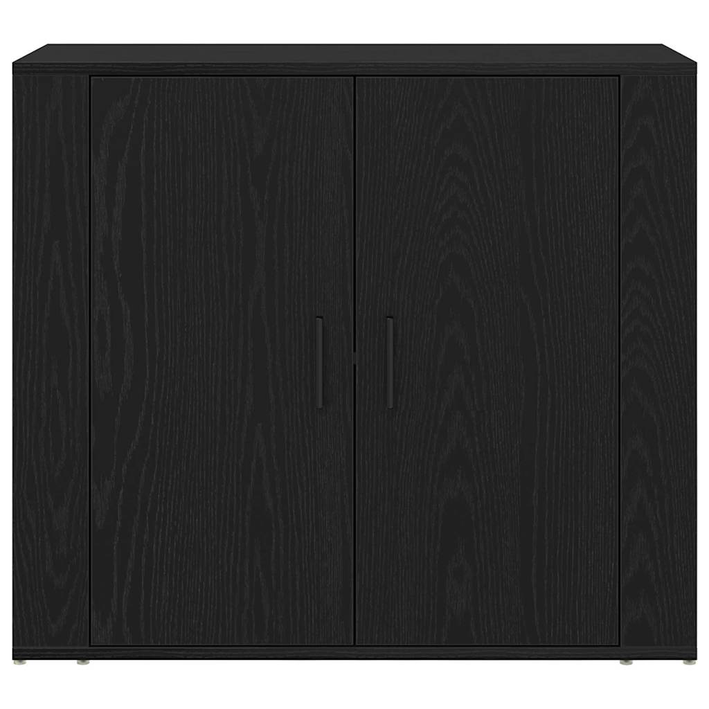 Sideboard in Black Oak Look 80 x 33 x 70 cm Particleboard