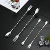 Stainless Steel 410 Double-Headed Long Handle Cocktail & Milk Tea Mixing Spoon