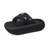 European Bread Cross with Thick-bottomed Rhinestone Cool Slippers for Women To Wear In the Summer of 2025, Popular Beach One-word Drag Tide