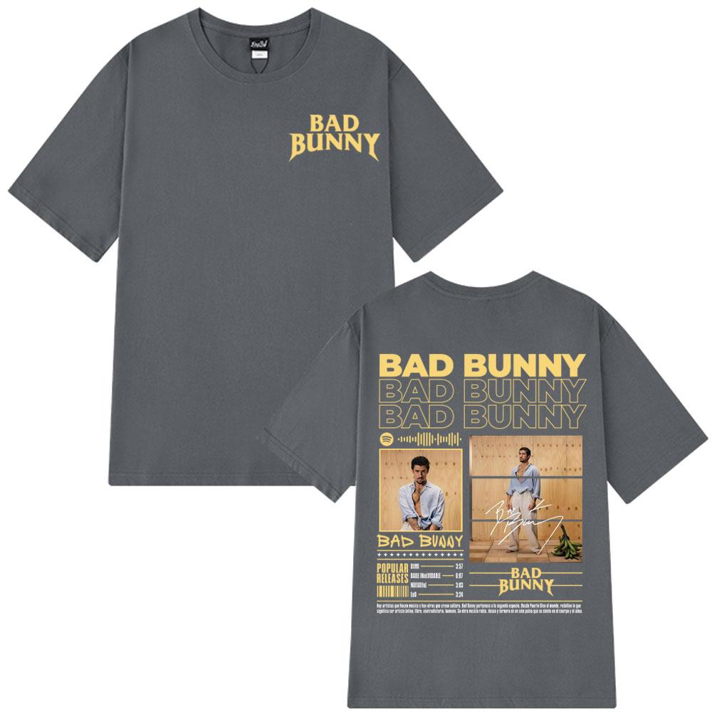 2025 Summer Rapper Bad Bunny Music Album Graphic T Shirt Men Women Harajuku Fashion 100% Pure Cotton Breathable Leisure T-shirt