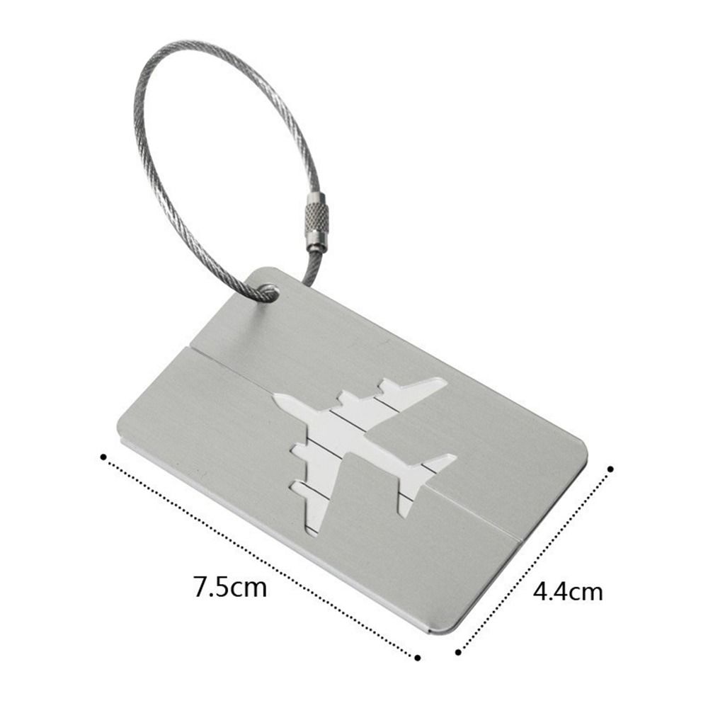 Loop Identifier Alloy Metal Reusable Bag Tag Suitcase Labels Travel Luggage Tags Labels With Ropes