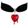 Gothic Heart Drop Necklace With Moon Pendant For Fashion Women And Men
