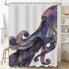 Stunning Purple Octopus Bathroom Shower Curtain Set Watercolor Artistic Design for Home Decor