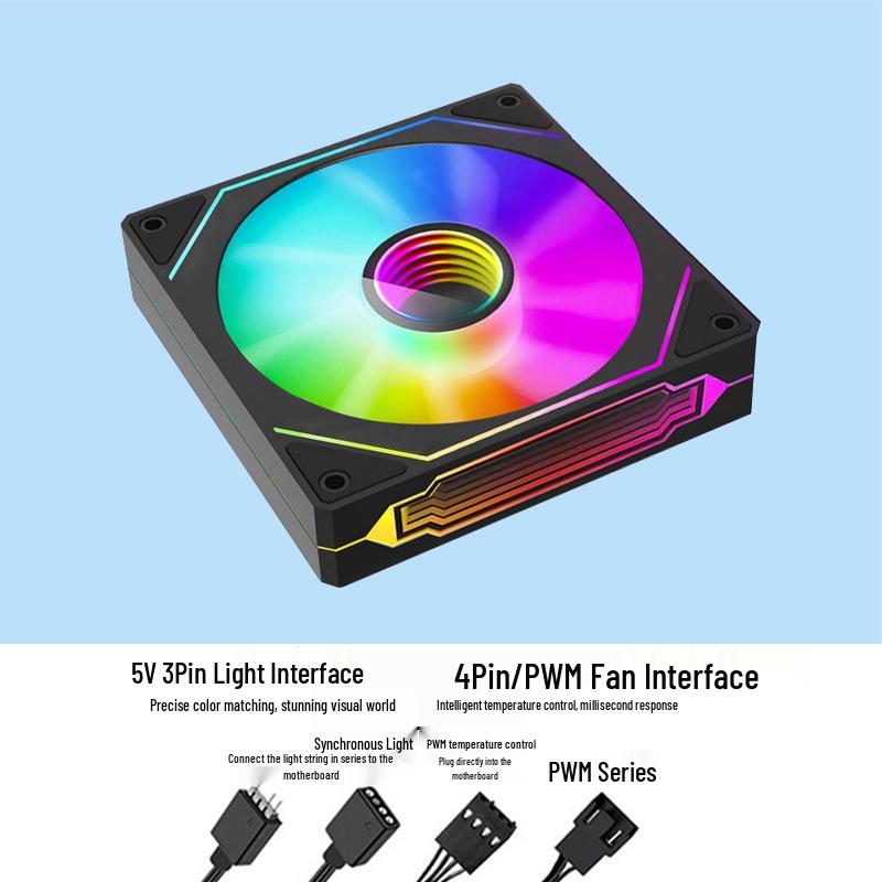 Prism 4Pro 12cm ARGB PWM Temperature-Controlled 5V 3-Pin Desktop Cooling Fan