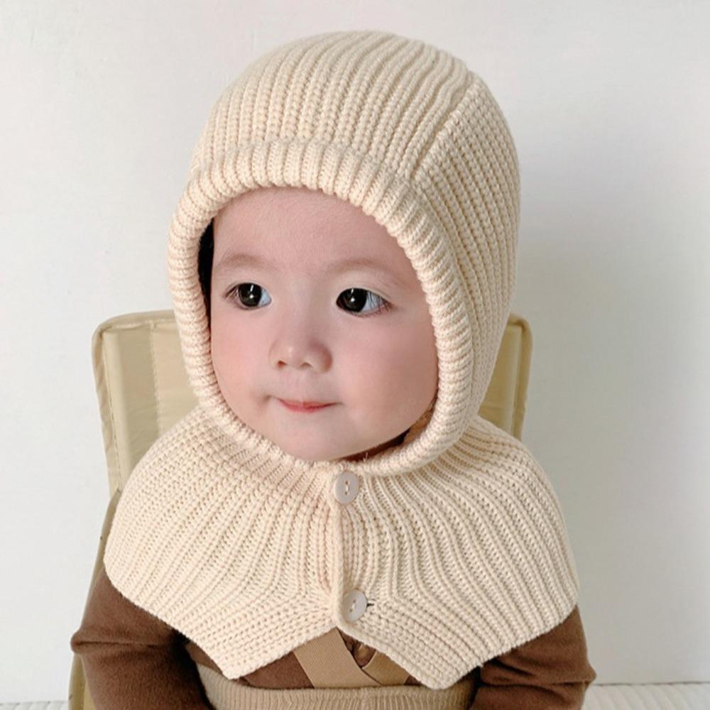 Thickened Knitted Woolen Hat Korean Style Children Plush Beanie Lovely Kids Scarf Hat Set  Toddler