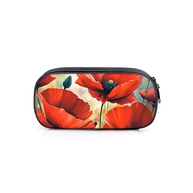 Hot Sales Flower Print Layered Fabric Pencil Case Quality 3D Cartoon Pen Bag Best Gift for Boys/Girls School & Office Use