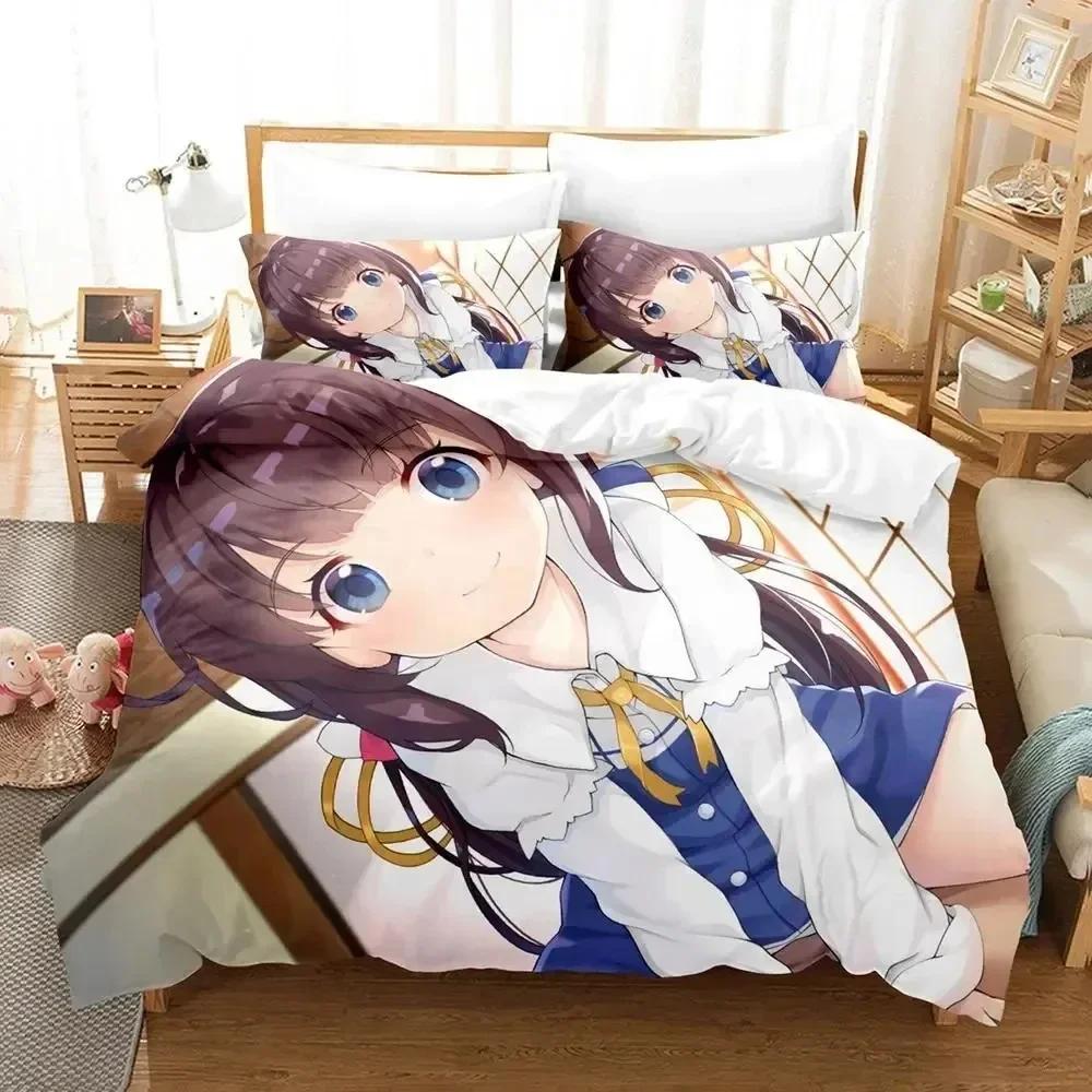 3D Anime The Ryuo's Work Is Never Done! Printed Bed Set Duvet Cover Pillowcase Bedding Set Bed Linen Sheet Quilt Cover Full Size