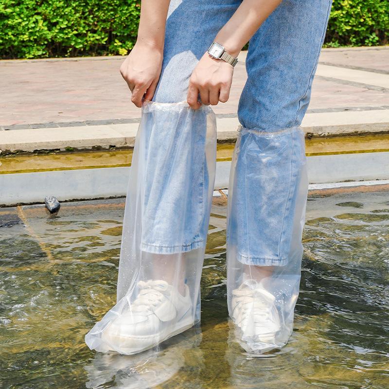 Disposable Rain Shoes Shoe Cover Waterproof and Non-slip Transparent Plastic Outdoor Thickened Wear-resistant Isolation Foot Cover Rain Proof