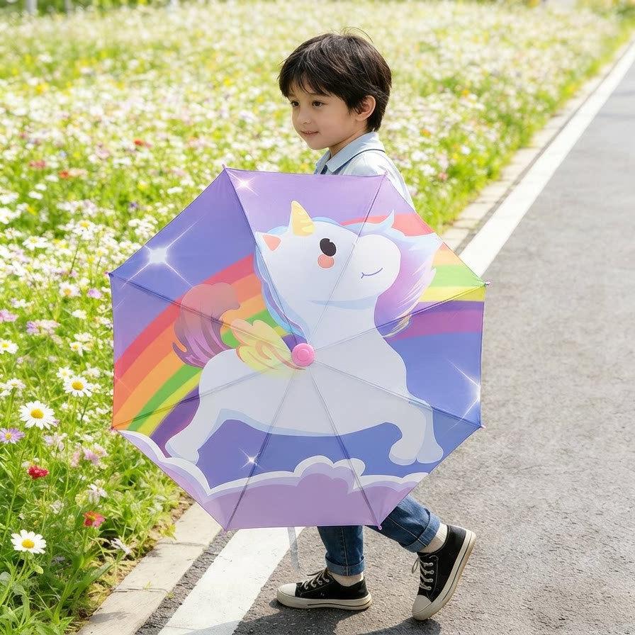 Umbrella Wholesale Cartoon Children's Umbrella Automatic Cute Long Handle Umbrella School Boys and Girls Kindergarten Sunshade Children's Umbrella