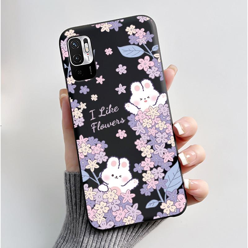 For Xiaomi Redmi Note 10 JE 10T JE Casing Cute Love Rabbit Funny Black Soft Silicone Phone Case For Redmi Note10 JE Bumper Cover