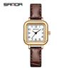 Sanda Women's Fashion Quartz Watch with Leather or Steel Strap - Waterproof and High-End Design.