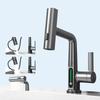Hot Cold Water Mixer Tap with Pull Spray Waterfall Kitchen Faucet 360 Degree Rotation  Single Handle
