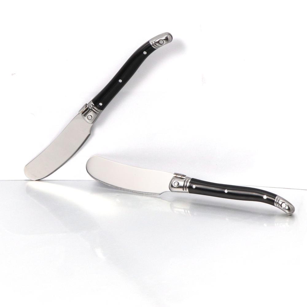 Stainless Steel Cream Knife, Black Plastic Handle Butter Knife, Western Tableware Small Jam Knife
