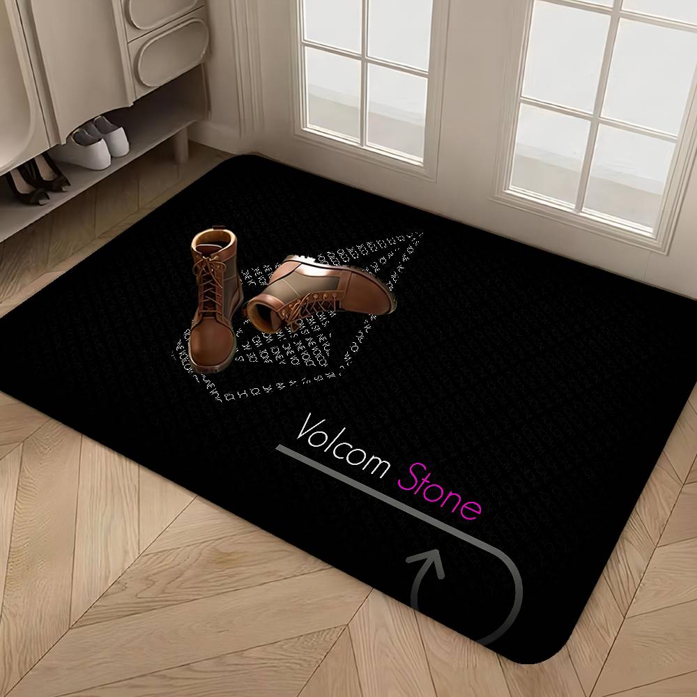 V-Volcom LOGO Long Rugs Cheaper Anti-slip Modern Living Room Balcony Printed Bedside Area Rugs
