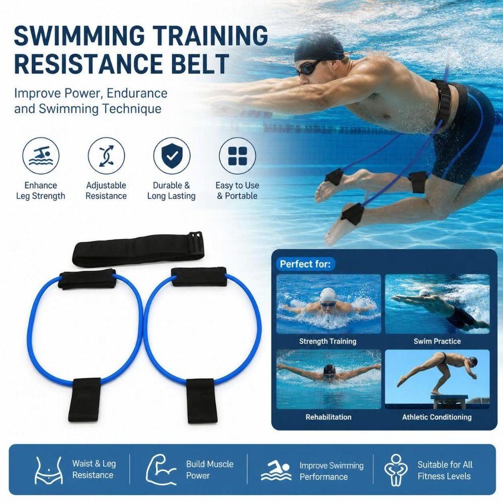 Non-Slip Strength Bands Padded Cuffs Booty Belt Portable Exercise Cord Fitness