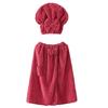 Large Size Adjustable Bath Skirt and Hair Dry Cap Set Slip Resistant Oversize Bathrobe for Women Spa Home Travel Beach