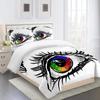 Quilt Sets 3D Eyes Cartoon Print 3Pcs Duvet Cover, Comforter Cover Kids Quilt Cover Full Twin Size Children Bedroom Decoration