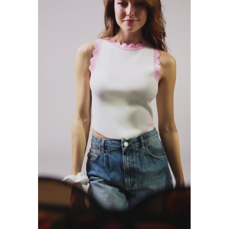 

German Niche Style ~ Oh **Vest round Neck Dress Vest round Neck Tops Top M