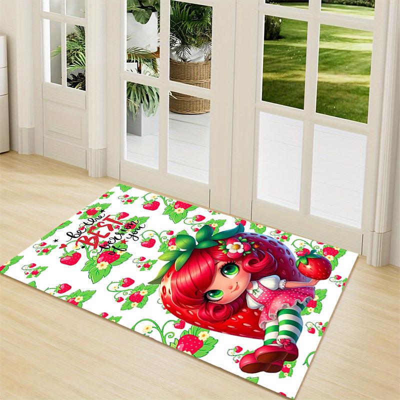 1Pc Strawberry Shortcake Fantasy Carpet Rug Customizable Soft Washable Antislip Home Living Room Sofa Mats Personalized Rug 0917256