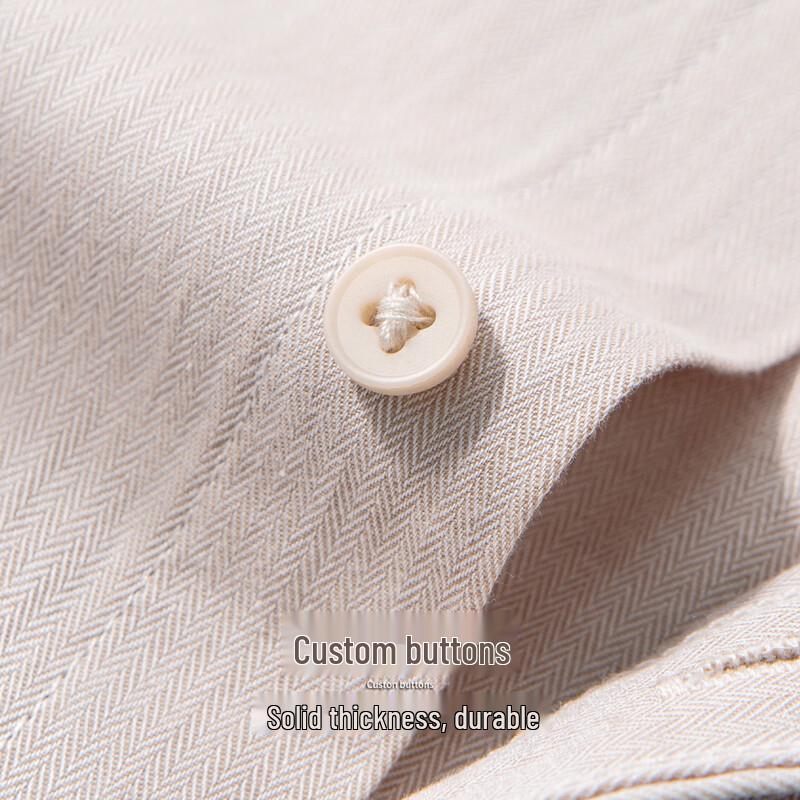 Hodo Men's Tencel Linen Blend Herringbone Long Sleeve Shirt