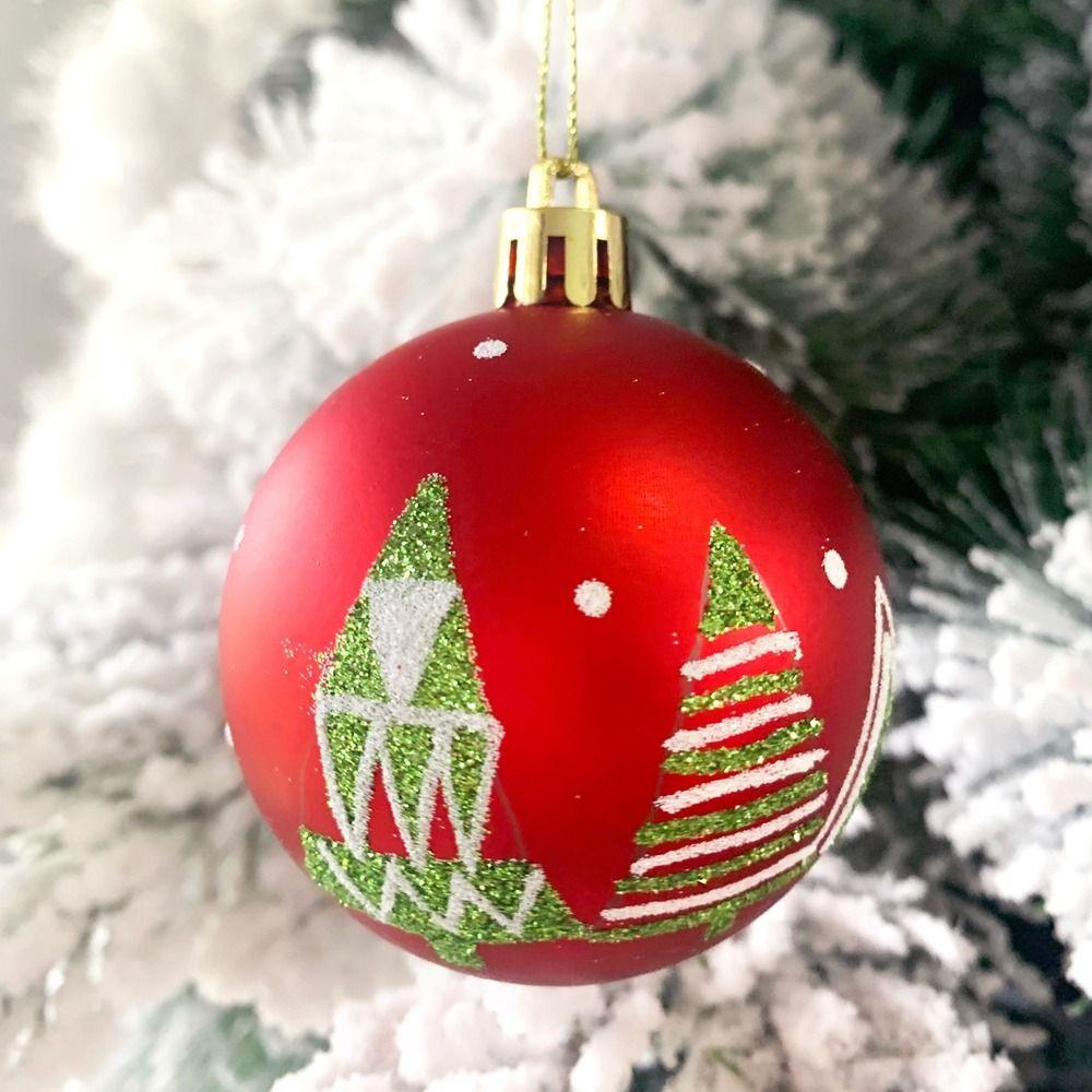 24Pcs/Box Plastic Christmas Colored Balls Electroplated Christmas Tree Hanging Pendant  for Home