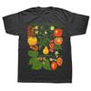 Tomatenbedrucktes Baumwoll-Kurzarm-O-Neck-T-Shirt Botanischer Garten Pflanzenprint Kunst Botanik Blüte Frucht Blume Wachsen T-Shirt Neu