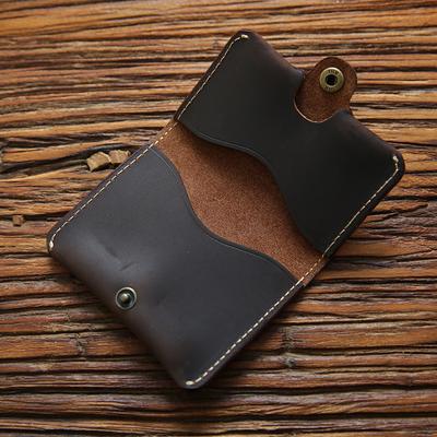 Handmade Crazy Horse Genuine Leather Card Holder Men Card ID Holders Women Business Card Wallet