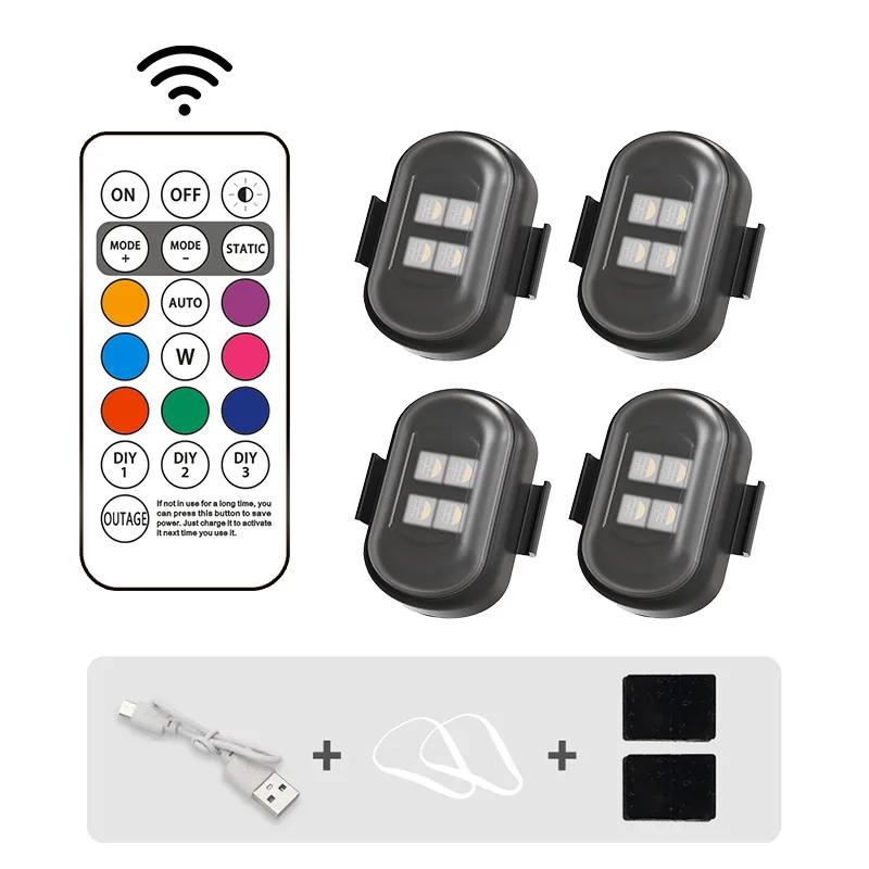 RGB LED Światła Stroboskopowe Samochodowe Motocyklowe LED Migające Pozycyjne Bezprzewodowe Światło Samolot Samolot Helikopter Światła Ostrzegawcze Akcesoria