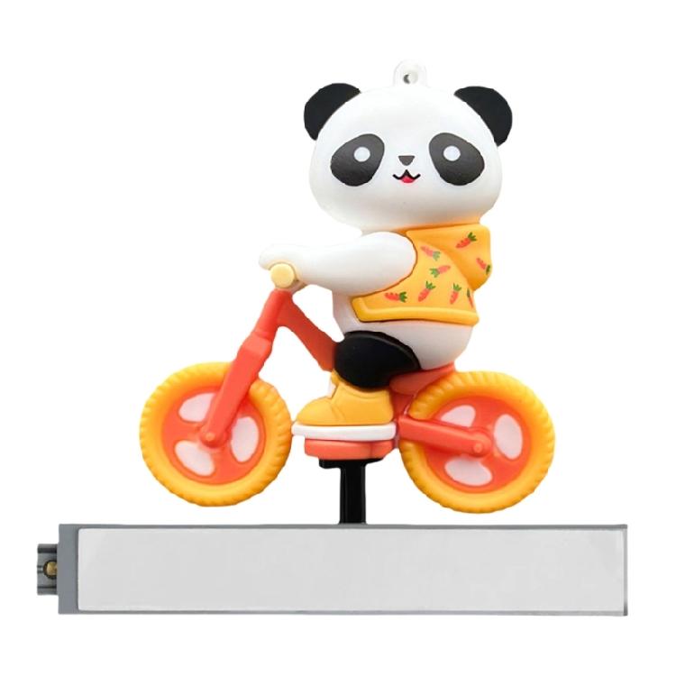 Car Automatic Sliding Cute Cartoon Ornament Cycling Panda Figurines Auto Interior Dashboard Center Console Decors