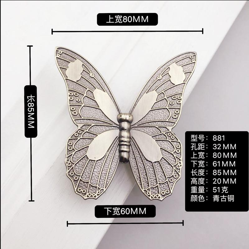 1 sztuka Vintage 3D Motyl Uchwyt do Szafki Retro Stop Cynku Gałki do Drzwi Szafki Kuchennej Szuflady Garderoby Meble Dekoracyjne
