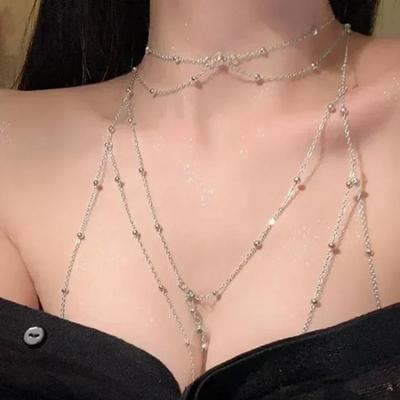 Zomer Sexy Borstketting Beha Bikini Metalen Lichaamsketting Sieraden voor Vrouwen Strand Harnas Kristallen Lichaamsketting Decoratie Sieraden