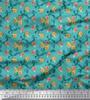 Soimoi Japan Crepe Satin Fabric Swirl,Leaves & Rose Floral Printed Fabric 1 Metre 42 Inch