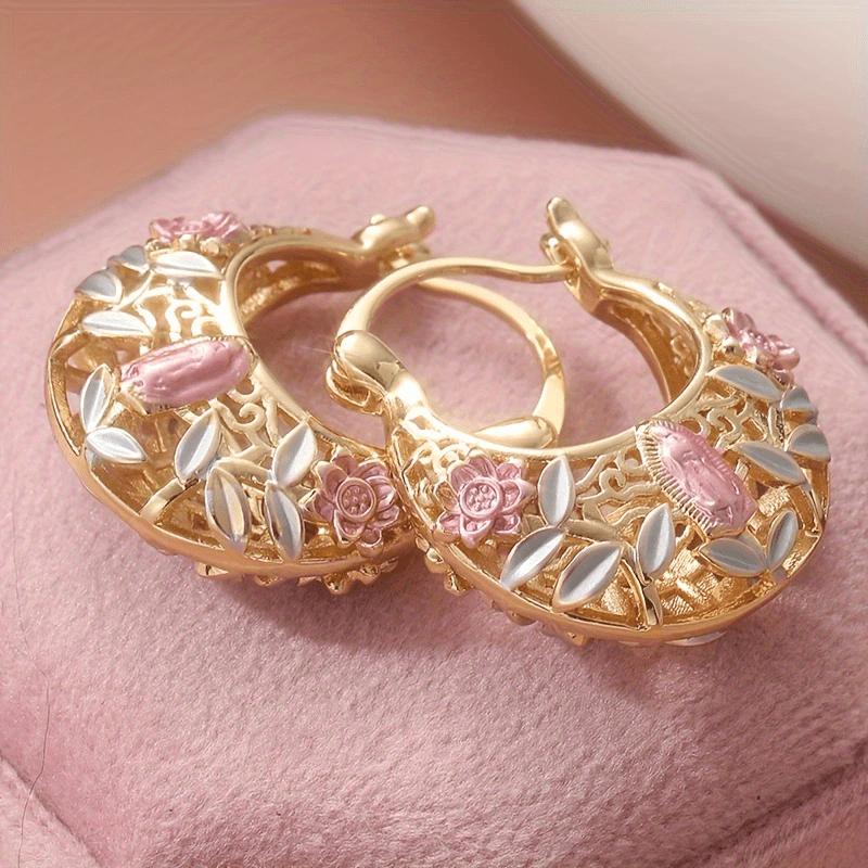 Modischer und minimalistischer Stil Ausgeschnittene Form Kreisförmiger Hänger Ohrhänger Schmuck Geschenk 1 Paar