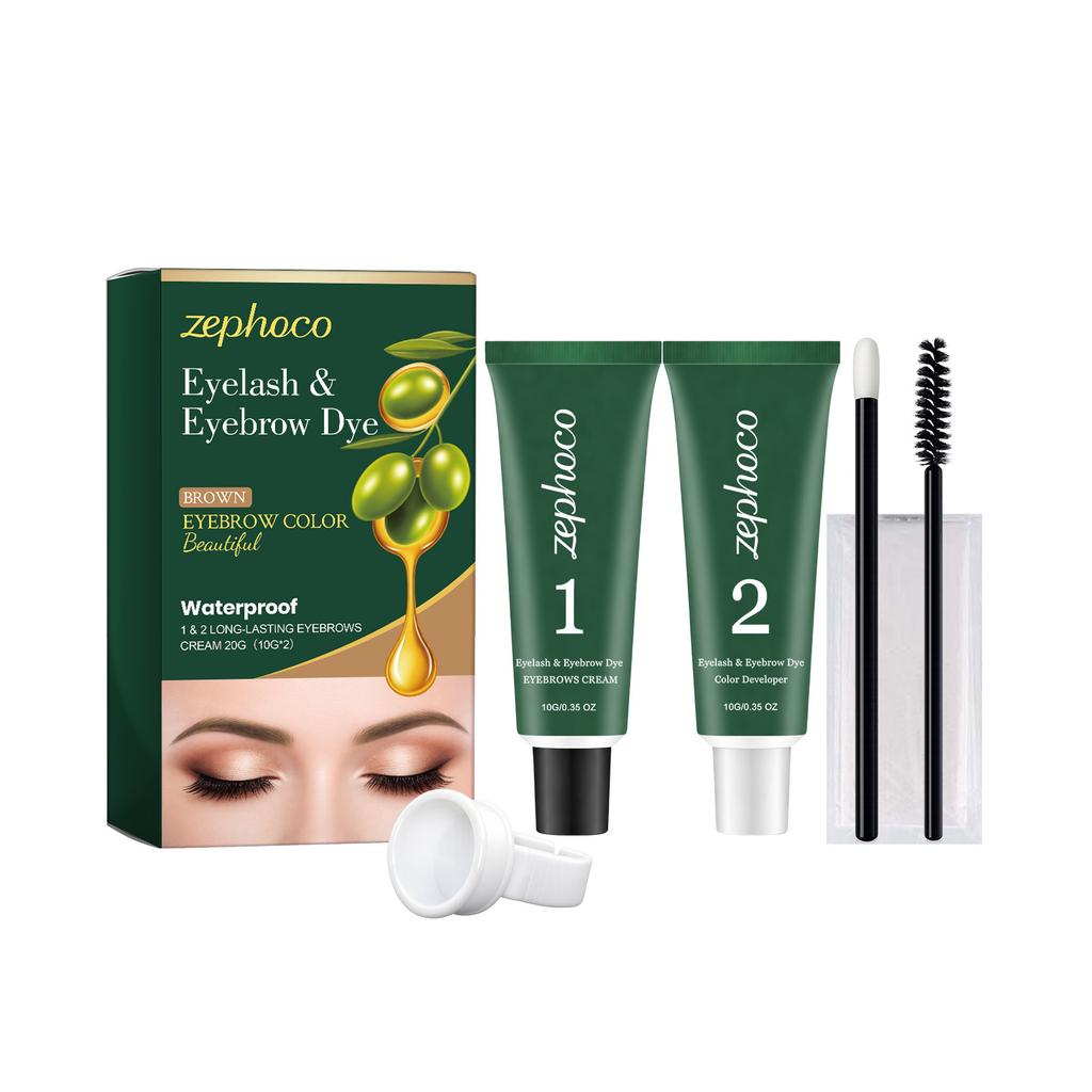 Natural Eyebrow & Eyelash Tint Kit for Home Use - Smooth Coloring Long-lasting Plant Extract