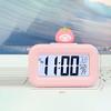 Alarm Clock with Backlight Power Saving Timing Function One Click Snooze Pink Strawberry Design Desktop Electric Digital Clock for Learning