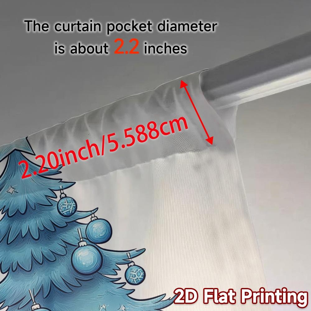2 szt., Zasłony Niebieskie Choinka Prezenty (2) Popularne Zasłony Drukowane Cyfrowo 100% Poliester Zasłony Świąteczne do Salonu,