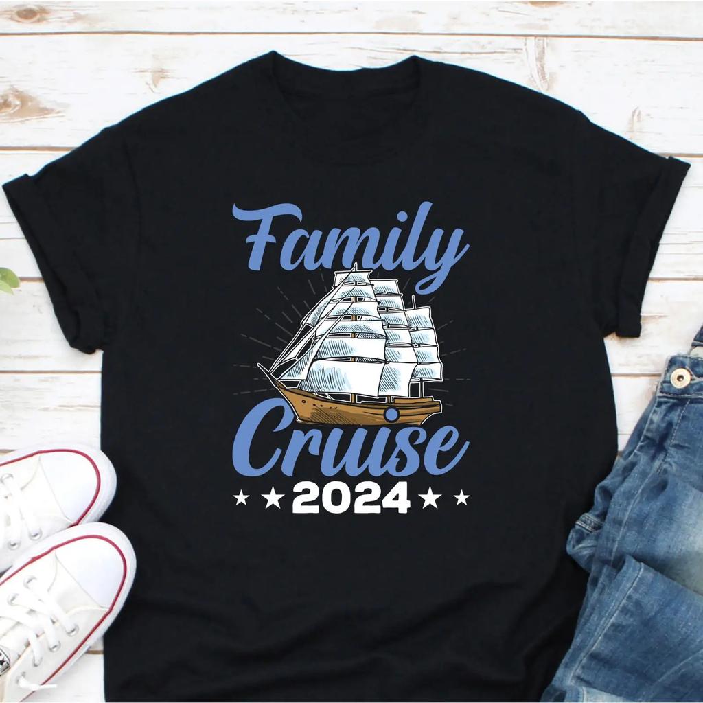 Family Cruise T Shirt Matching Vacation Group Squad Funny Trip Lover Casual vintage Washed Stylish Top For Everyday Wear