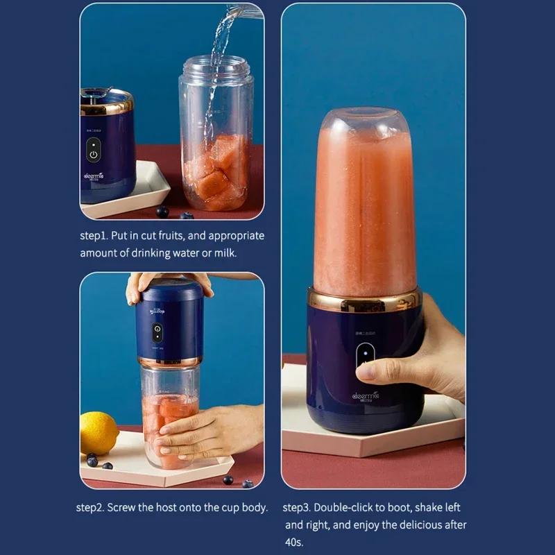 Electric Juicer Cup Portable USB Multifunction Double Cup Juicer Fruit Blender Milkshake Juice Cup Smoothie Blender Mini blender