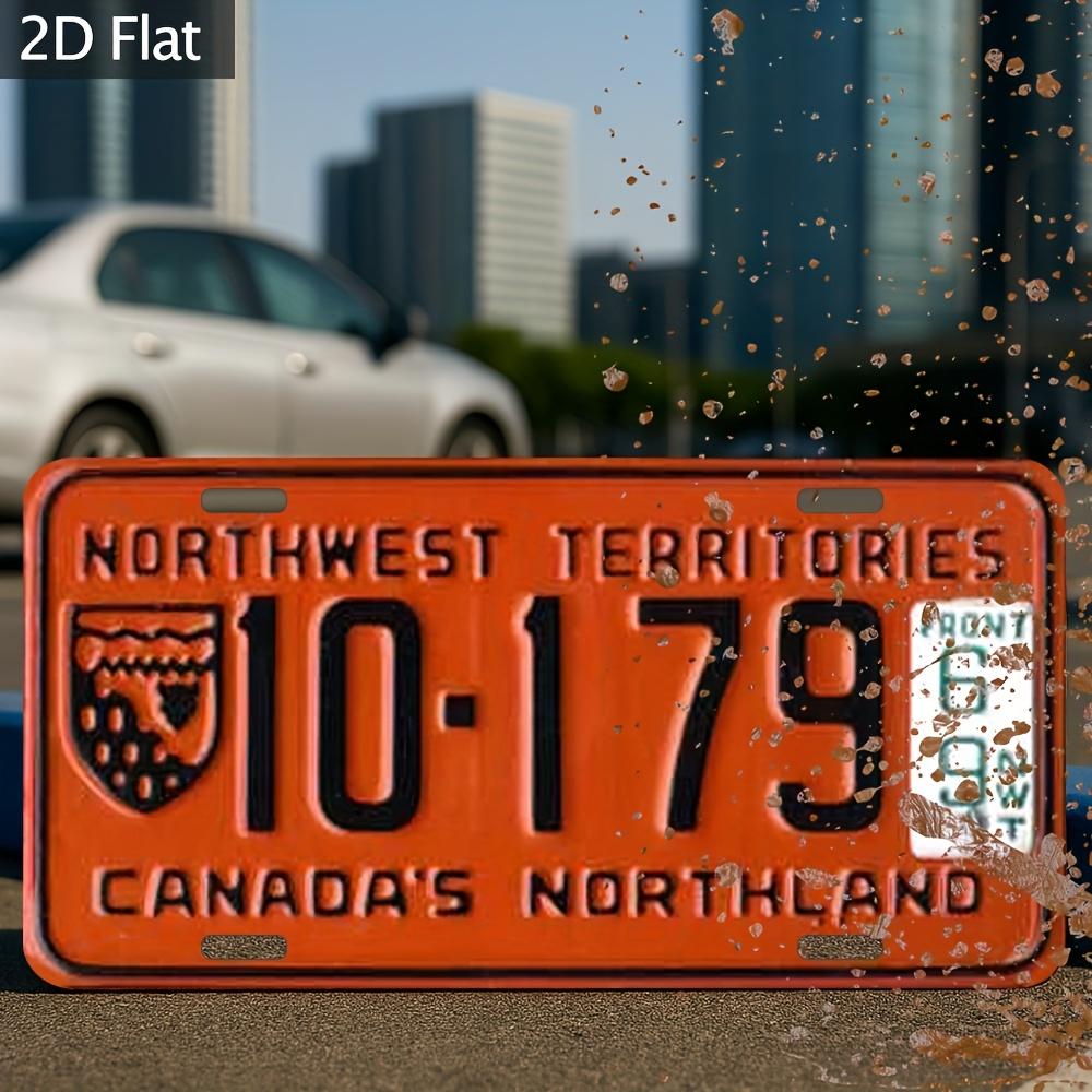Aluminum Wall Plaque -  Industrial Retro License Plate Design with Northwest Territories & Canada's Northwest Territories , Vibr