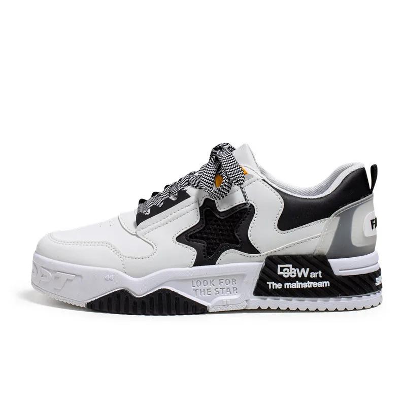 

Модные мужские кроссовки для скейтборда с желтой звездой, Нескользящая дышащая мужская повседневная спортивная обувь, удобные мужские модные кроссовки 39