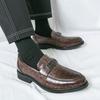 Men Retro Loafers Leather Shoes Formal Business Flats Slip on Shoes Wedding Dress Prom Black Shoes Large Size