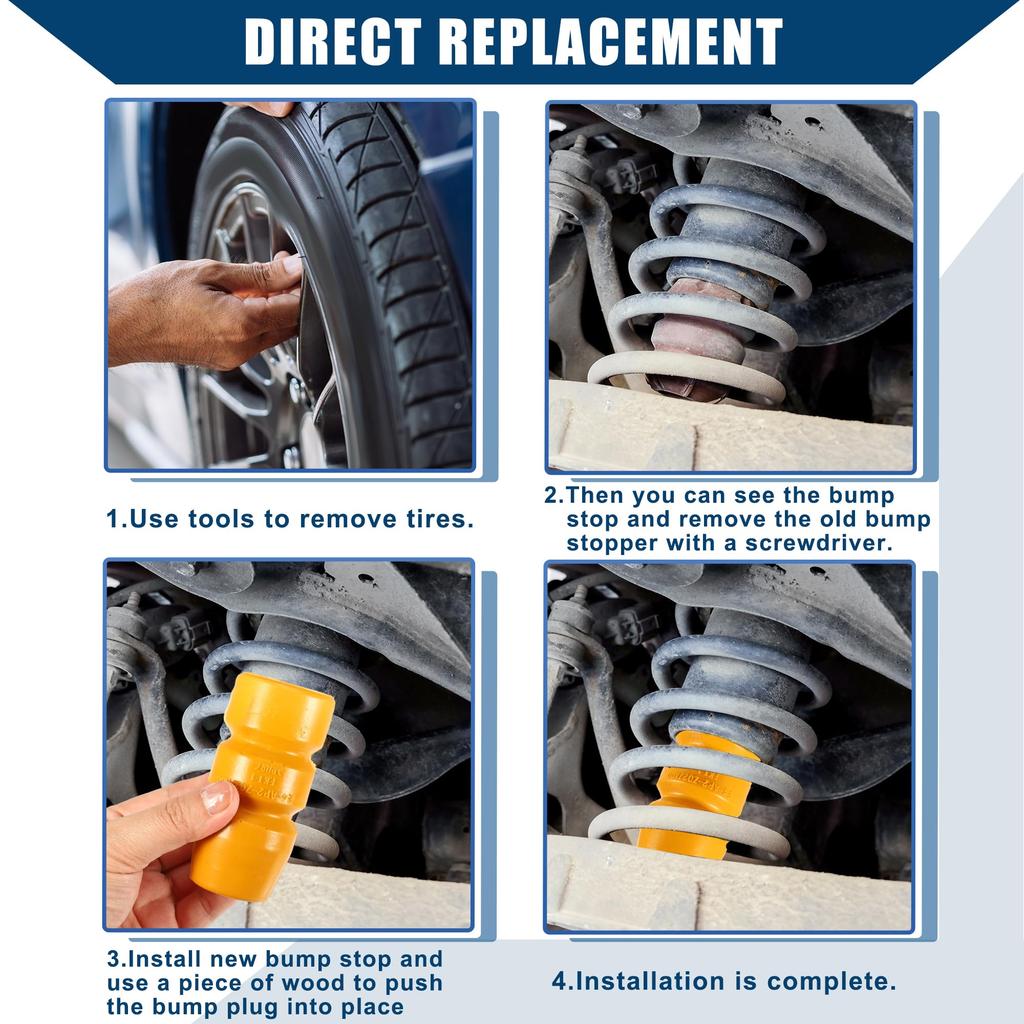 Hihaha Nej.A1153230644 Bakre Jance Stötfångare Gummianslag Bussning Kollisionsskydd Passar Mercedes-Benz 300 350 420 560 / Gul 2 st