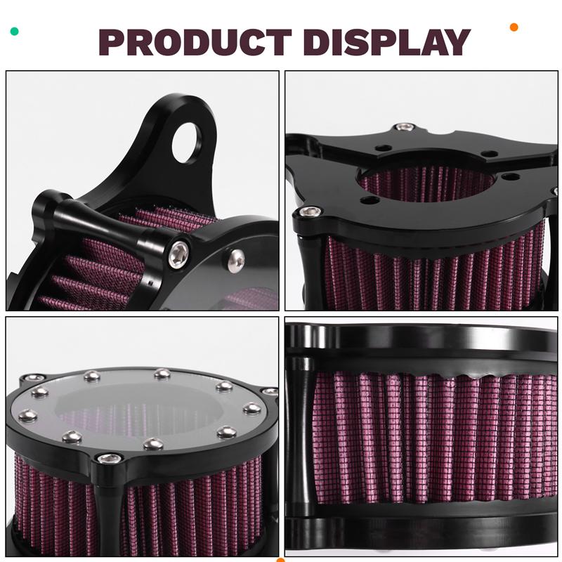 A58X-Motorcycle Air Cleaner Set Air Filter Kit For Sportster XL883 XL1200 Iron 883 48 72 1991-