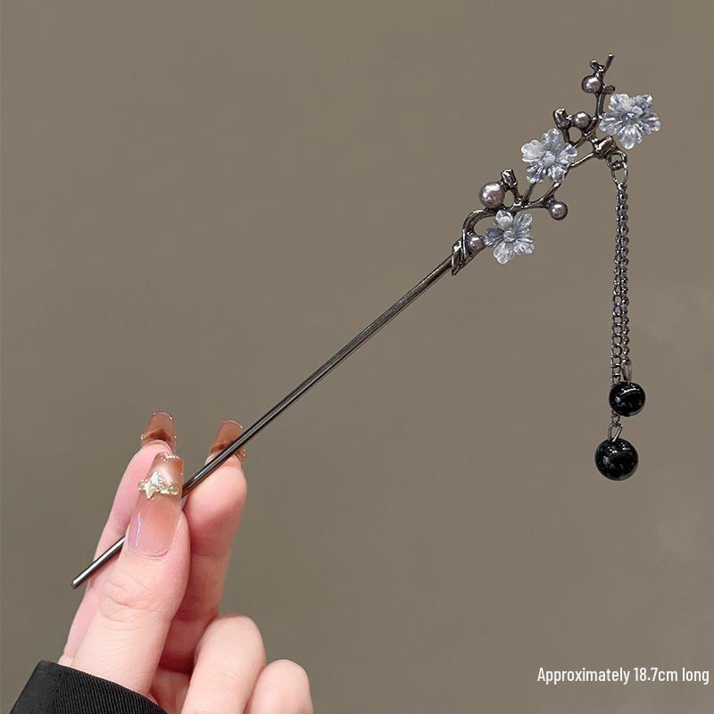 

Красная Луна Китайская Роза Кисточка Заколка для Волос для Высокой Прически - Стиль Ханфу